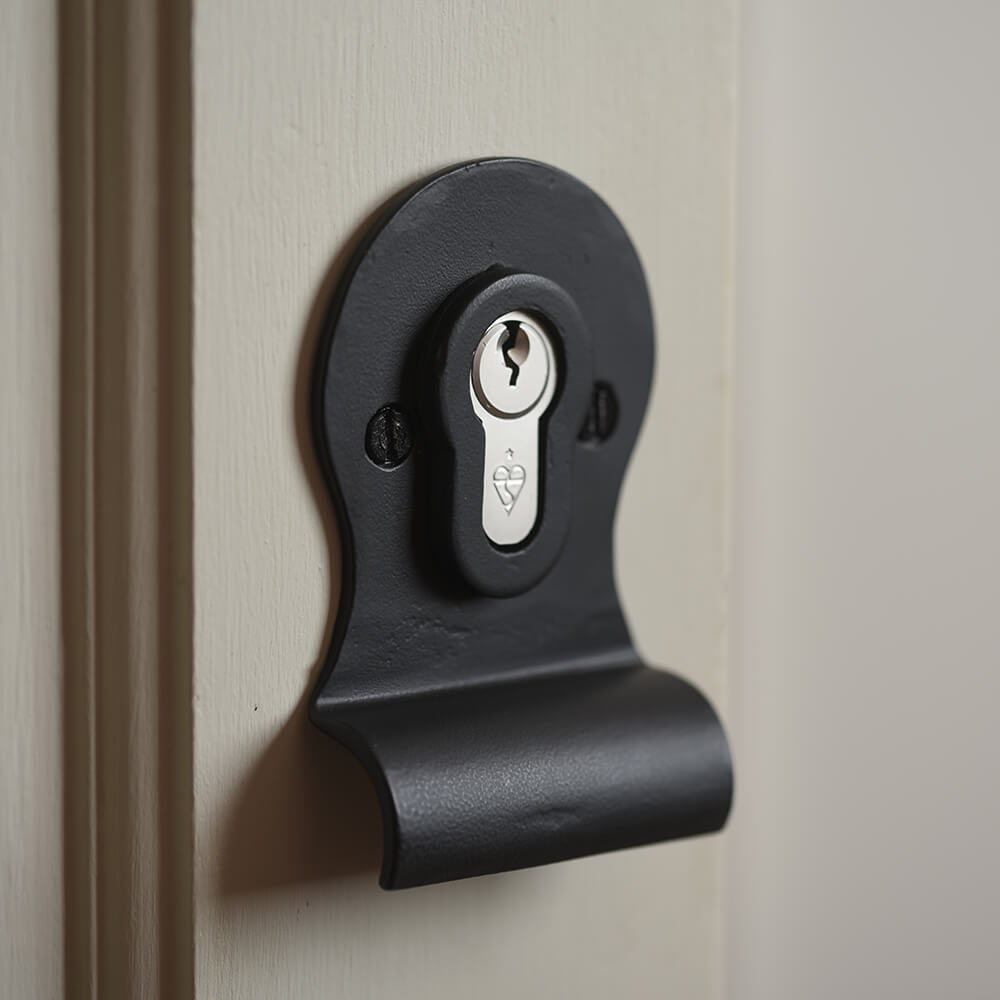 Smooth Matte Black Euro Cylinder Latch Pull - Premium Door Handle for Modern Homes, Offices & Cabinets - Perfect for Interior & Exterior Doors