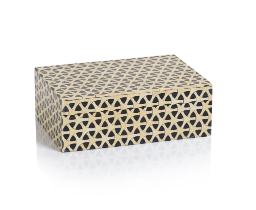 Handmade Wooden Geometric Inlay Box - Decorative Storage for Jewelry, Keepsakes & Collectibles | Perfect for Home Décor, Gift Giving & Organizing Small Treasures