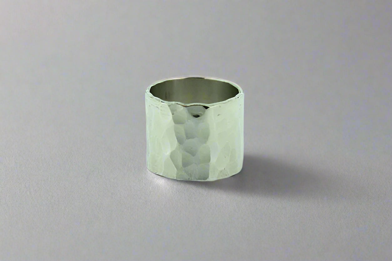 Handmade Sterling Silver Long Hammered Ring for Women - Boho Chic Jewelry for Everyday Wear & Special Occasions