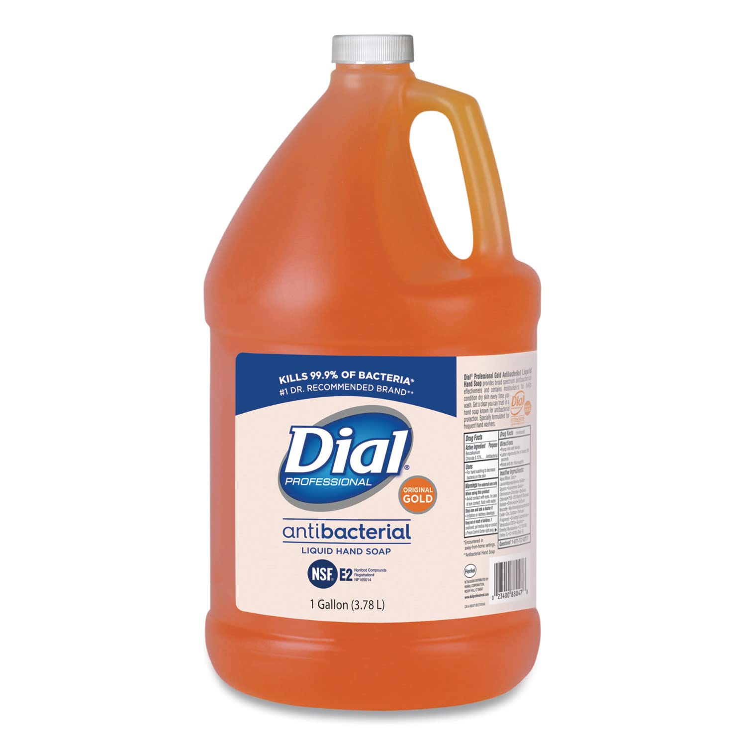 Dial Antibacterial Liquid Hand Soap Refill, 1 Gallon (4 Pack) - Original Gold Scent | Bulk Refills for Homes, Offices & Commercial Use