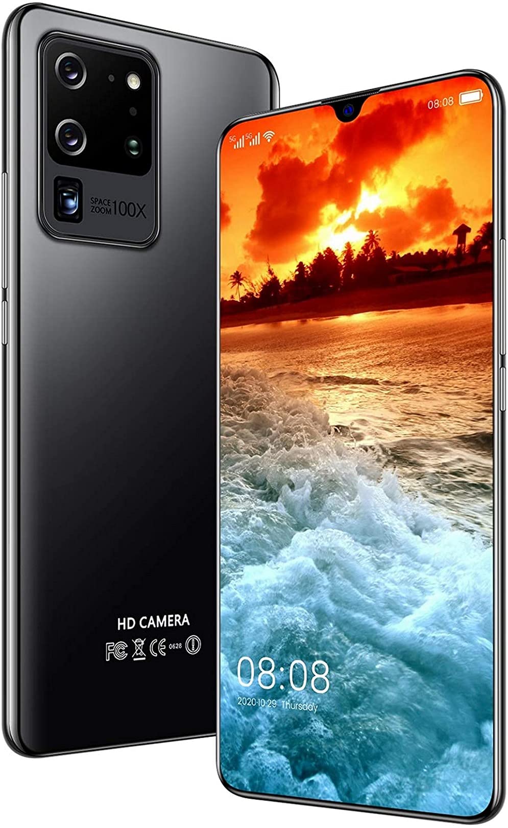 Unlocked Dual SIM Android 10.0 Smartphone - 7.1 Inch Octa-Core, 5600mAh Battery, Dual Rear Cameras - Black | Perfect for Travel, Business & Everyday Use