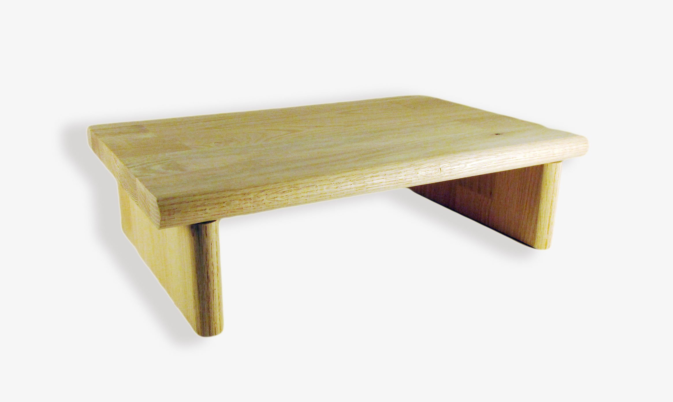 Solid Oak Monitor Stand with Printer Shelf | Unfinished Wood TV Stand 22