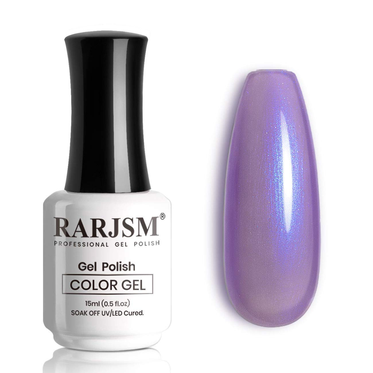 RARJSM 15ML Pearl Gel Nail Polish - Lavender UV LED Gel Polish for Nails, Quick Dry Shell Shiny Nail Varnish, Professional Salon Quality (Requires UV/LED Lamp) - Perfect for Home Manicures, Nail Art Designs, and Salon Use