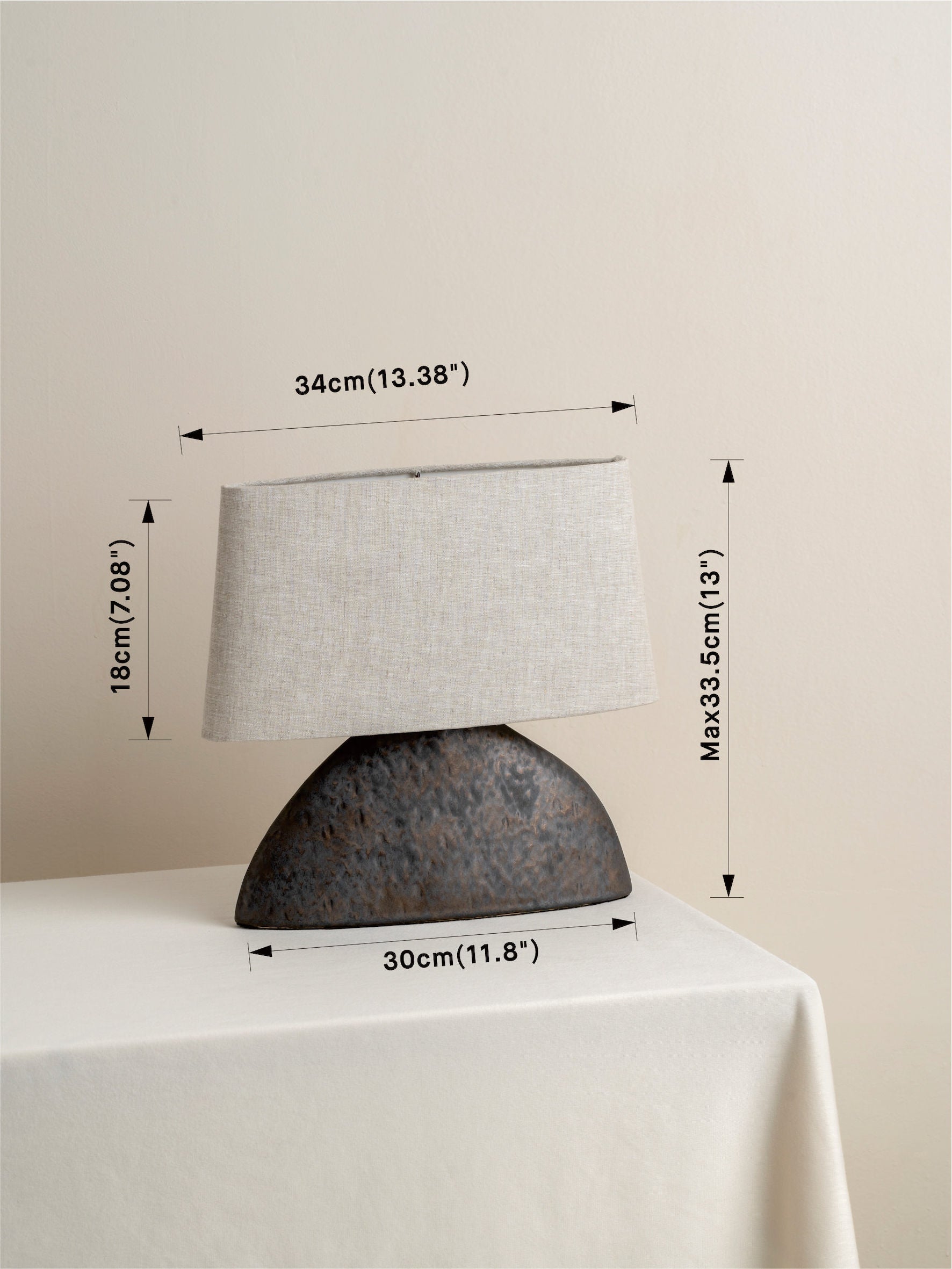 Elegant Bronze Ceramic Table Lamp - Modern Home Decor for Living Room, Bedroom & Office - Warm Ambient Lighting for Cozy Spaces