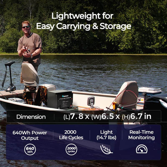 Renogy 12V 50Ah LiFePO4 Lithium Iron Phosphate Battery - Perfect for Solar Power Systems, RVs, Marine & Off-Grid Applications