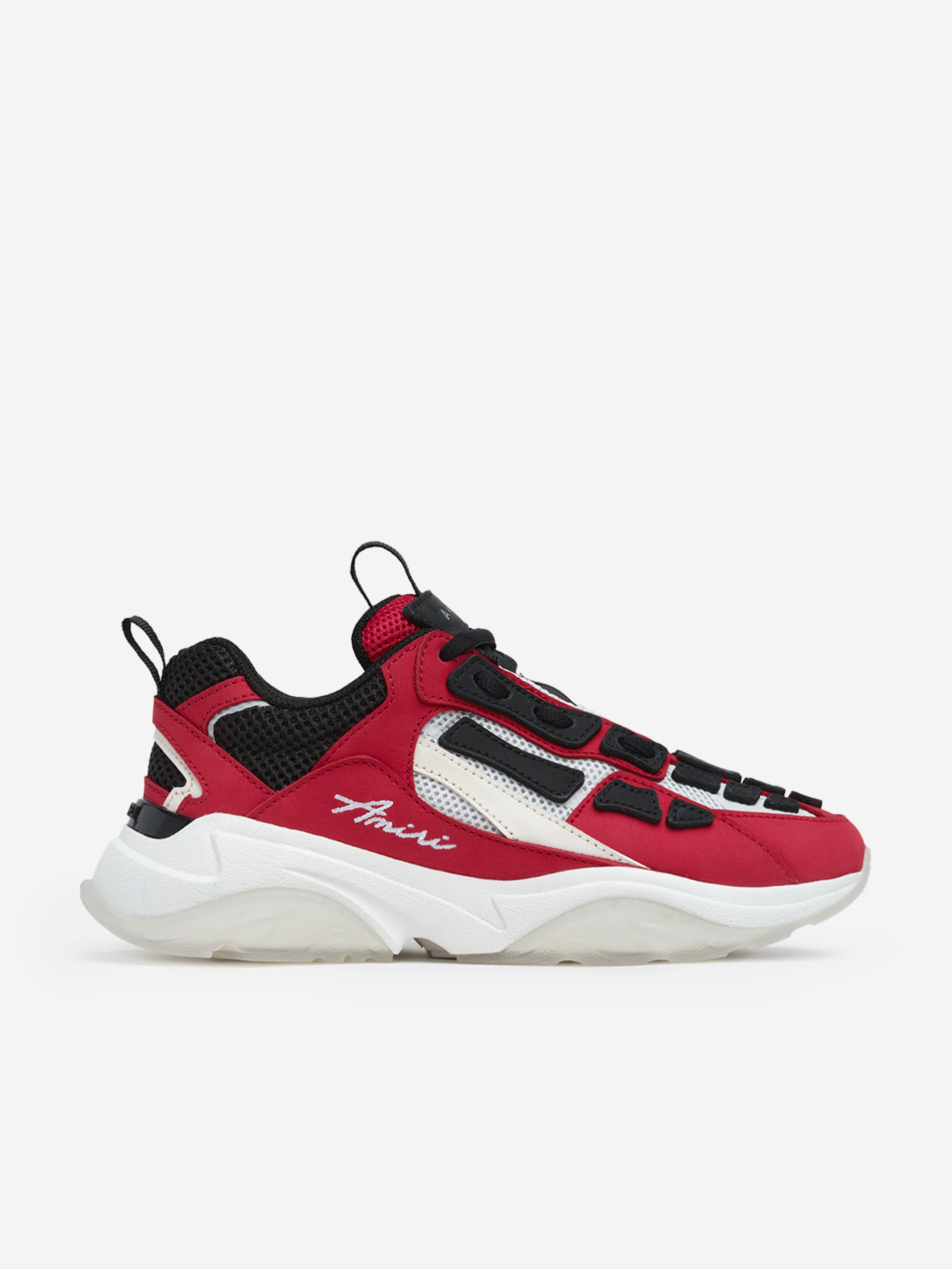 Amiri Kids Leather Bone Runner Sneakers - Red | Stylish & Comfortable Boys & Girls Athletic Shoes for Running, School & Casual Wear