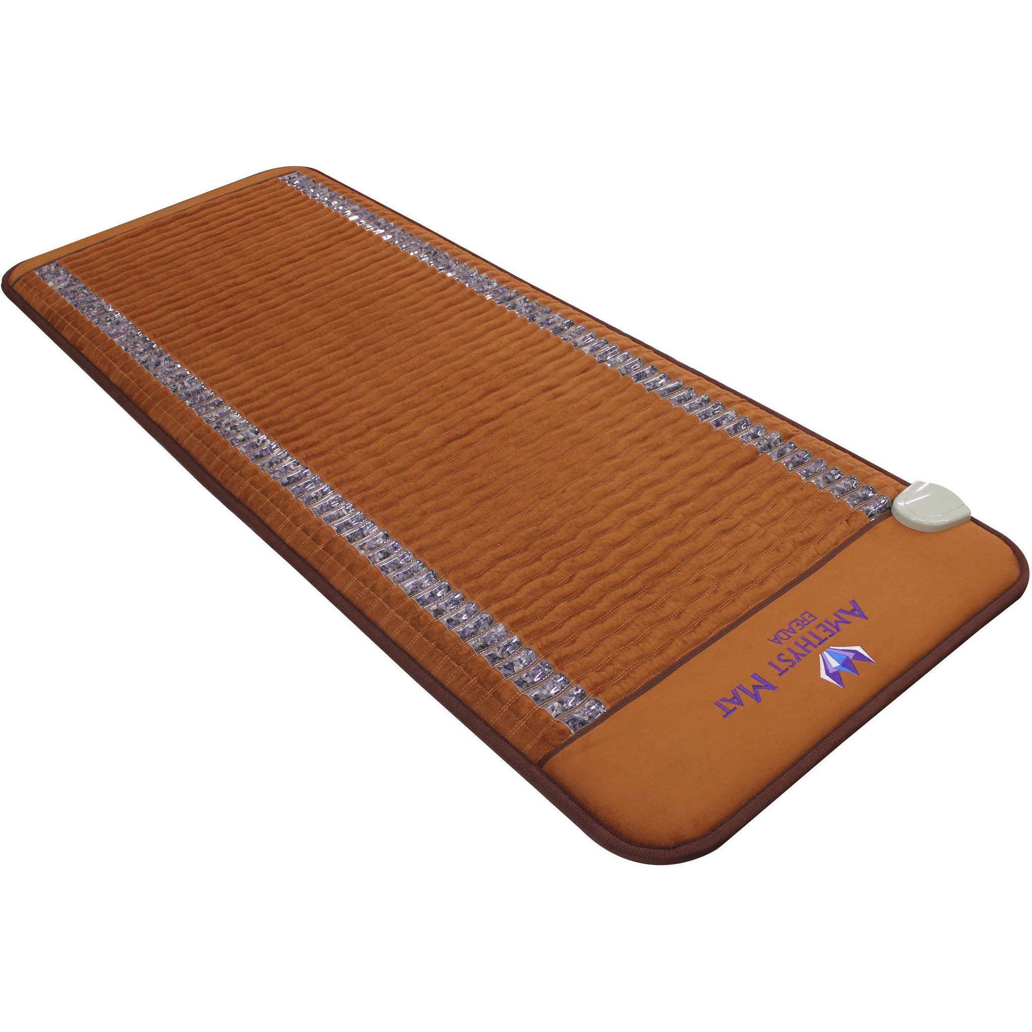 Ereada FIR Amethyst Mat - Professional Size 73L x 29W (186 x 72 cm) - Brown Far Infrared Therapy Mat for Pain Relief & Relaxation - Perfect for Home Spa, Yoga, and Wellness Recovery