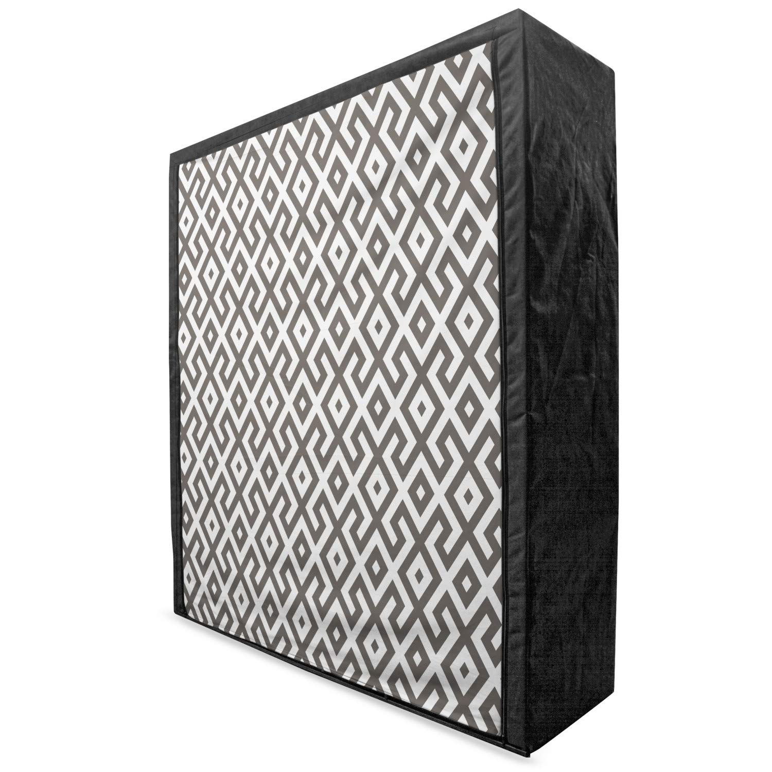 Ambesonne Modern Portable Fabric Wardrobe - Geometric Print with White Borders & Antique Lines, 59