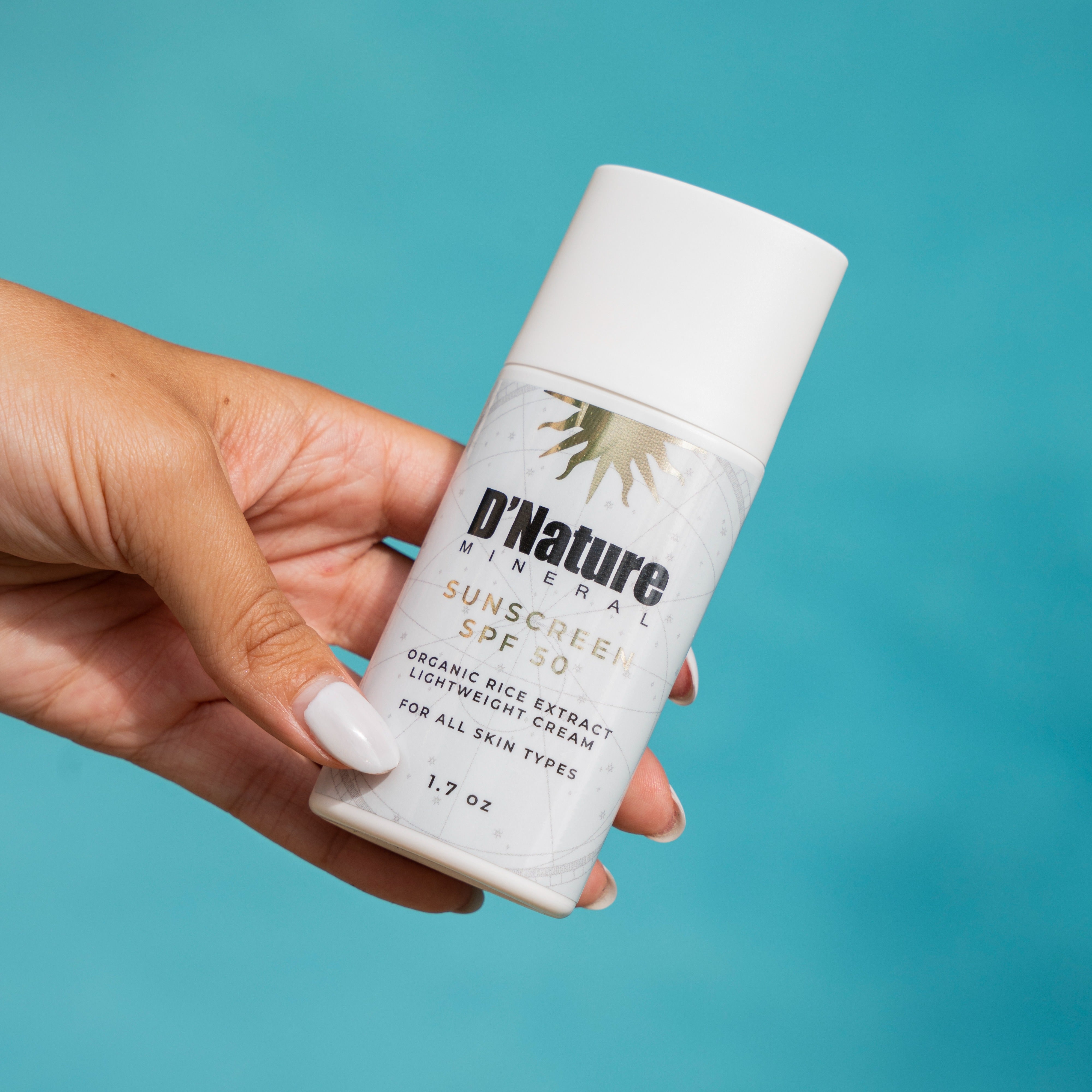 Natural Sunscreen SPF 50 with Rice Extract - Broad Spectrum UVA/UVB Protection, Water Resistant, Reef Safe - Perfect for Beach, Swimming & Outdoor Activities
