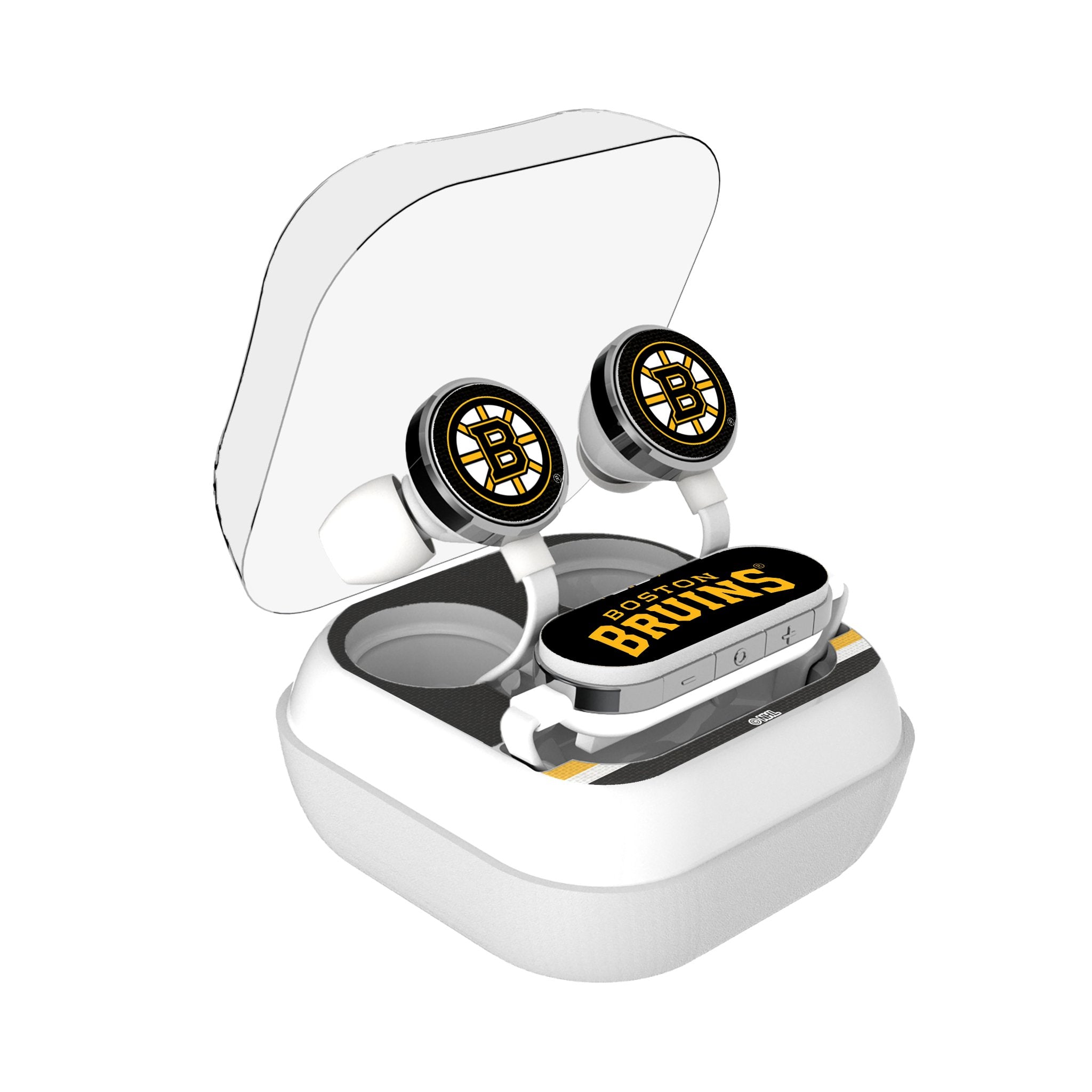 Boston Bruins Official Licensed Wireless Earbuds - Bluetooth 5.0 Sports Headphones with Noise Cancelling - Perfect for Hockey Games, Workouts & Commuting