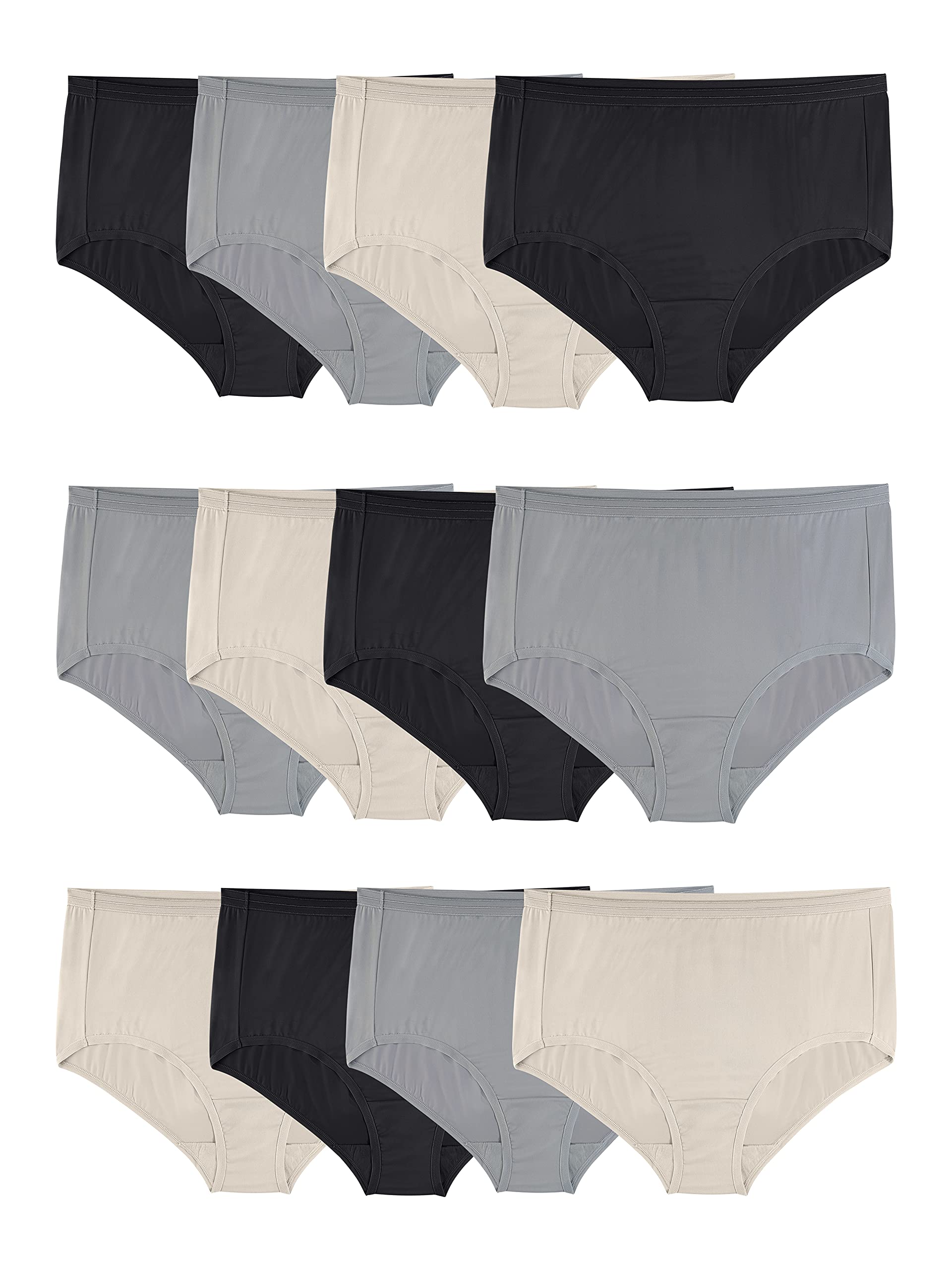 Fruit of the Loom Women's Comfortable Lightweight Microfiber Underwear - Breathable & Soft Panties for Everyday Wear (Regular & Plus Size) - Perfect for Workout, Yoga, Travel and Daily Comfort