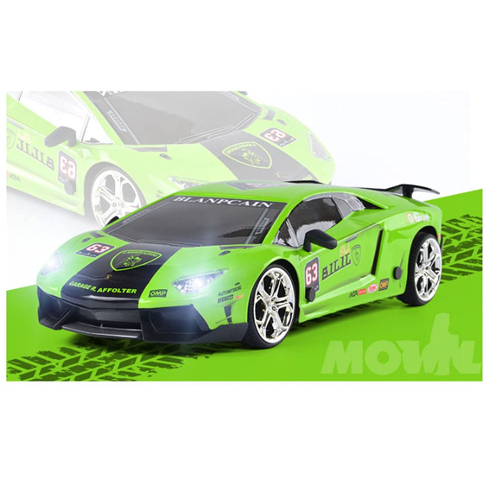 2.4G Alloy 4WD RC Drift Car - 1:16 Scale High-Speed Remote Control Racing Vehicle with LED Lights, Replaceable Tires & Die-Cast Body - Perfect for Boys Toys, Kids Gifts & Indoor/Outdoor Racing Fun