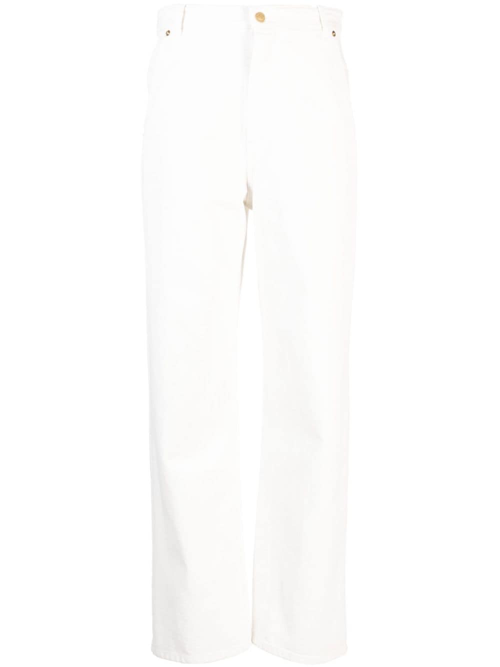 Bally Women's White Trousers - Classic Slim Fit Dress Pants for Office, Business & Formal Occasions