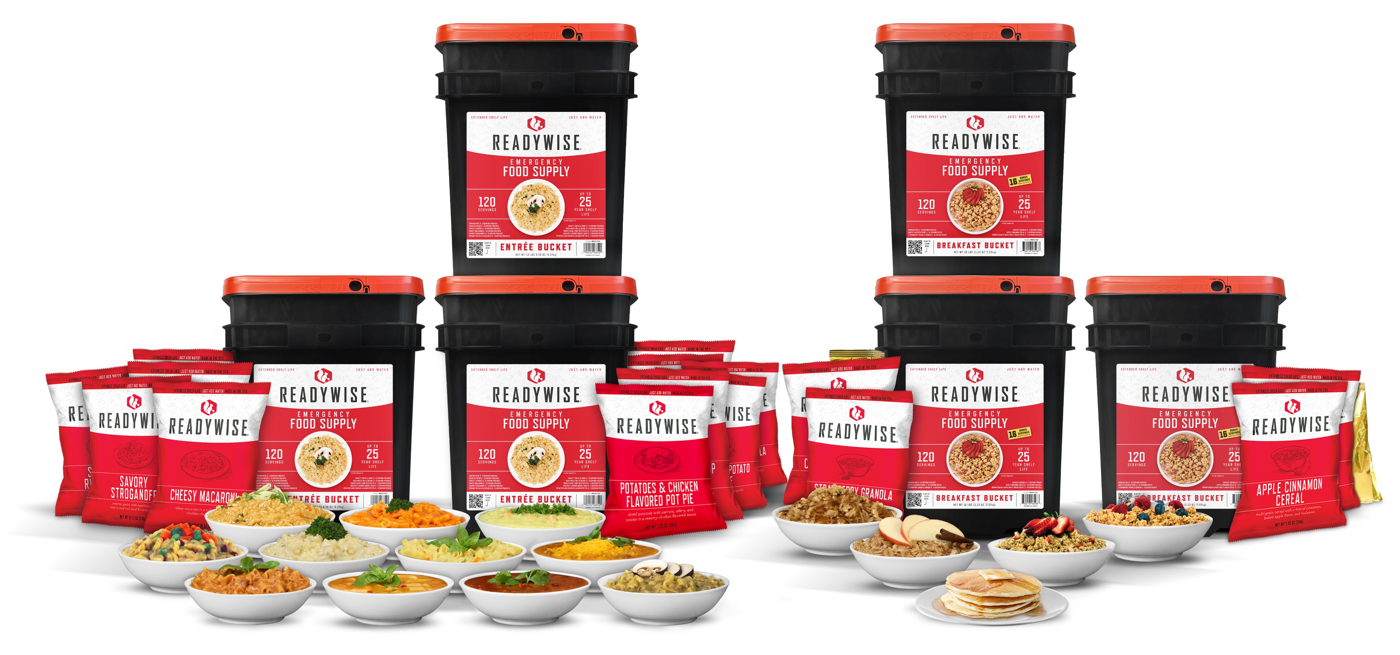 ReadyWise 720 Servings Emergency Survival Food Kit - Long Shelf Life Freeze-Dried Meals for Camping, Hiking & Disaster Preparedness