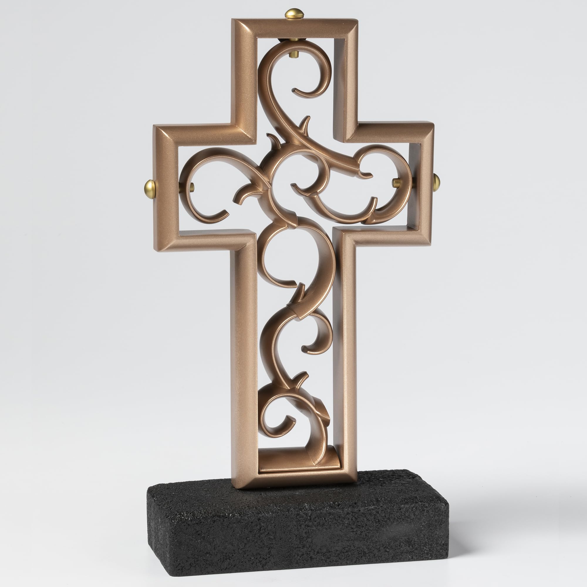 Unity Cross® Metallic Rose Gold Wedding Unity Candle - Elegant Rustic Alternative to Unity Sand Ceremony for Christian, Catholic & Non-Denominational Weddings