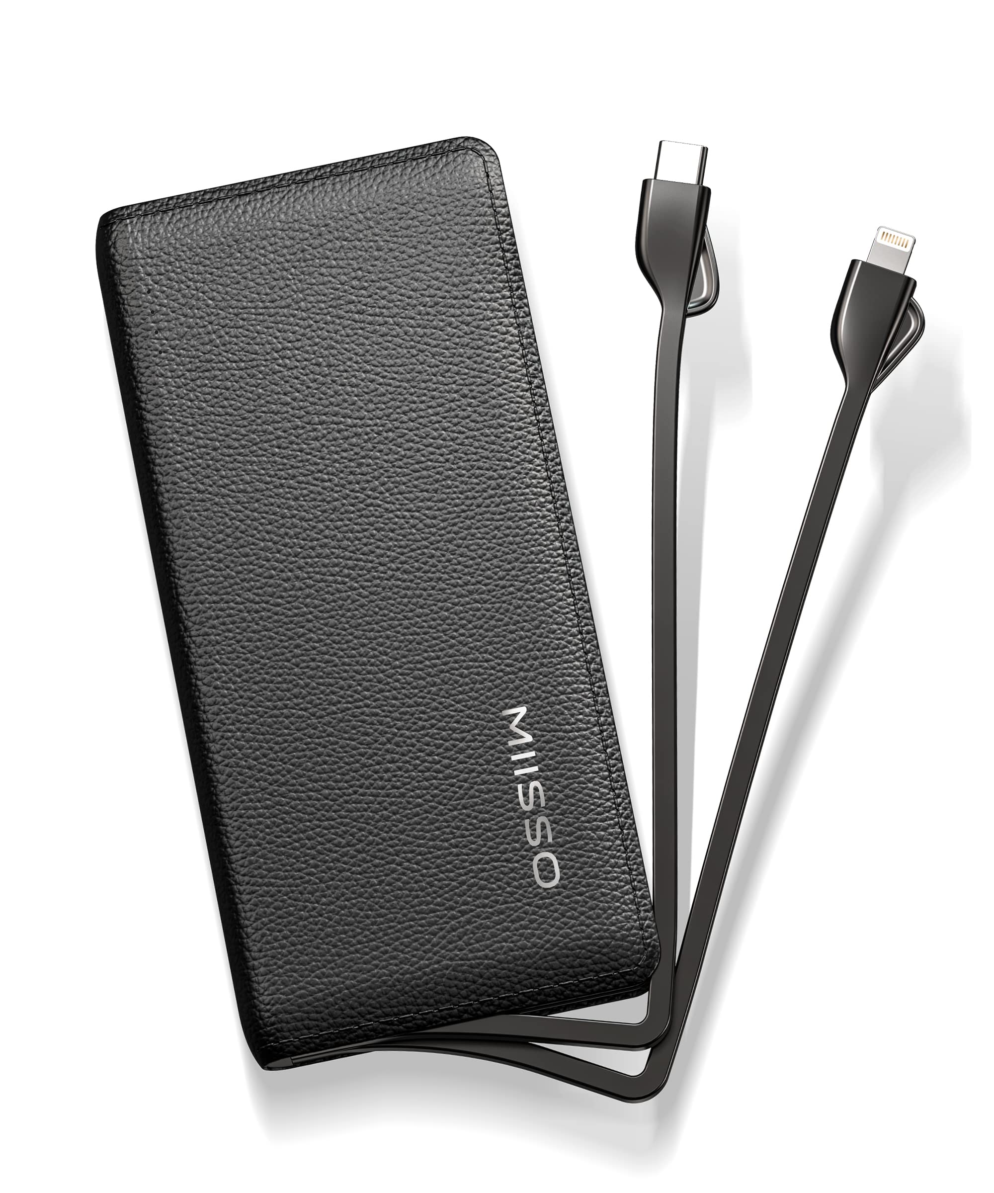 10000mAh Portable Charger Power Bank with Built-in Cables - USB C Fast Charging External Battery Pack for iPhone, Samsung Galaxy - Slim & Compact Travel Charger for Camping, Hiking, Airplane Trips
