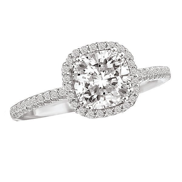 18KT 1/6 CTW Diamond Cushion Halo Engagement Ring Setting for 1.50 CT Cushion Cut Center Stone - Perfect for Wedding, Proposal & Anniversary Gifts