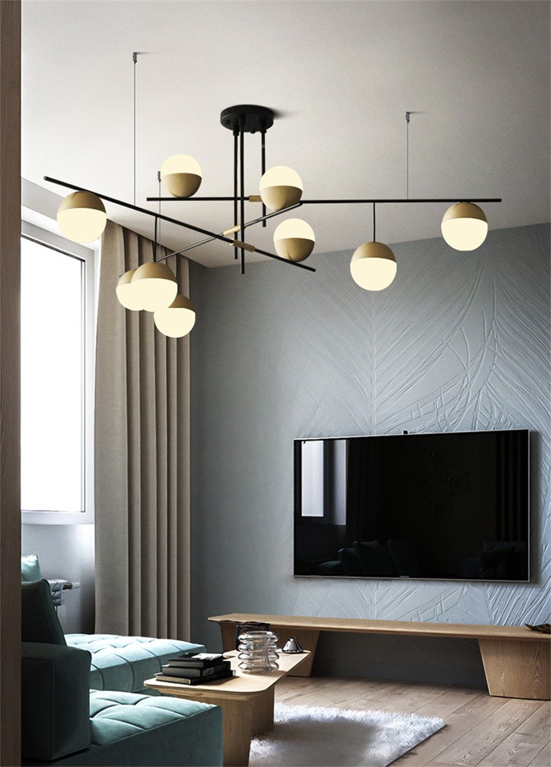 Orbit Glass Ball Chandelier - Modern Crystal Ceiling Light Fixture for Dining Room, Living Room & Bedroom | Elegant Home Decor Lighting for Weddings & Events
