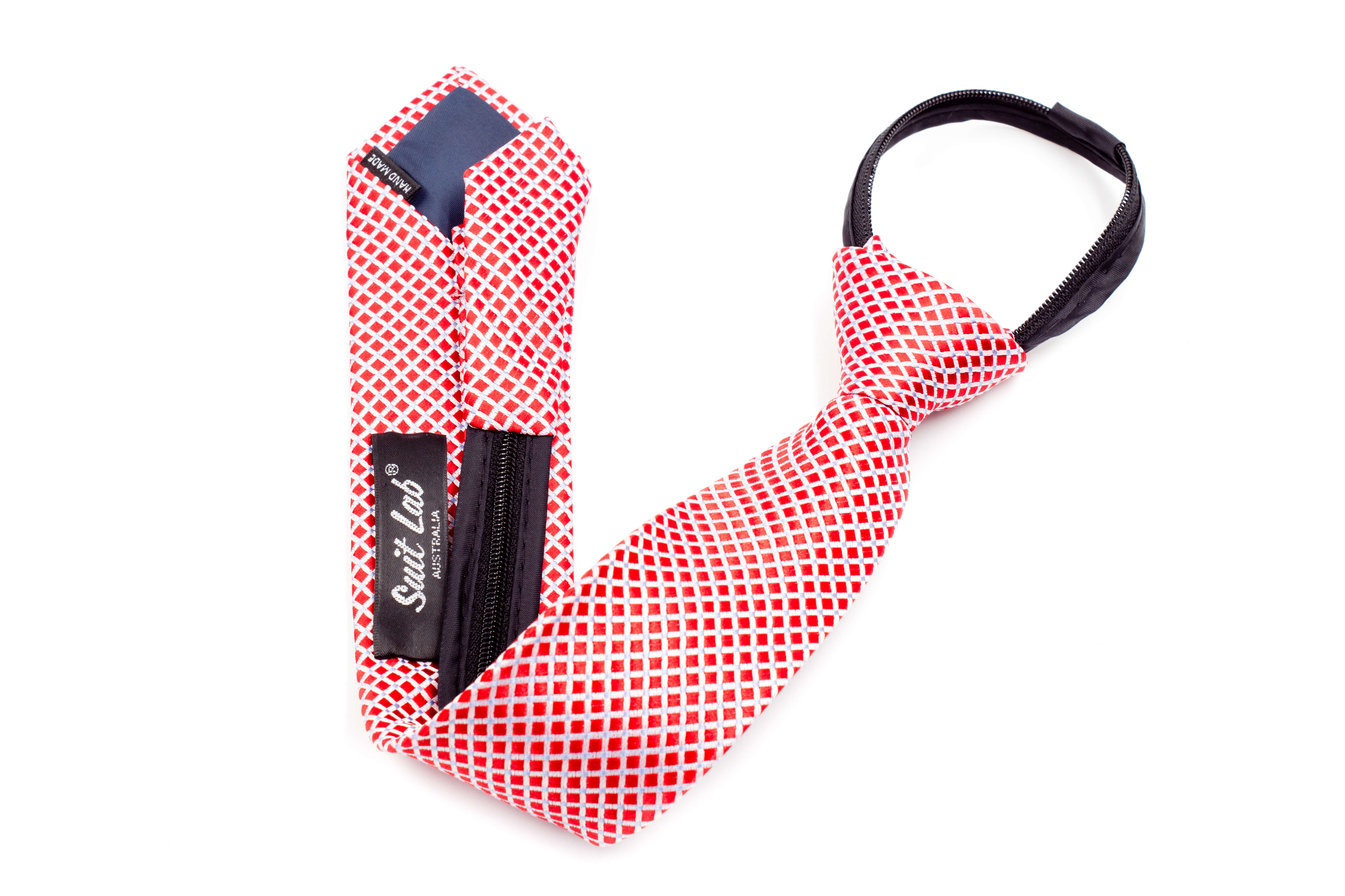 Stylish Boys' Ties - Classic Red & White Checkered Pattern for School, Weddings & Formal Events