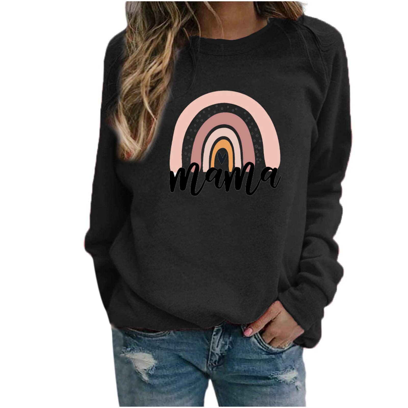 Women's Casual Long Sleeve Printed Sweater Shirt - Loose Fit Blouse Top, Tunic Tee for Everyday Wear | Perfect for Office, Weekend Outfits & Layering