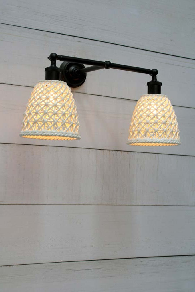 Milan Ceramic Double Swivel Arm Wall Light - Adjustable Modern Sconce for Living Room, Bedroom, or Hallway Lighting