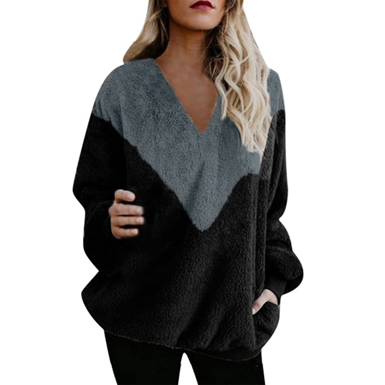 Women's V-Neck Basic Solid Color Tops - Long Sleeve & 3/4 Sleeve Halter Blouses for Summer | Casual Wear, Beach Outfits & Layering Essentials