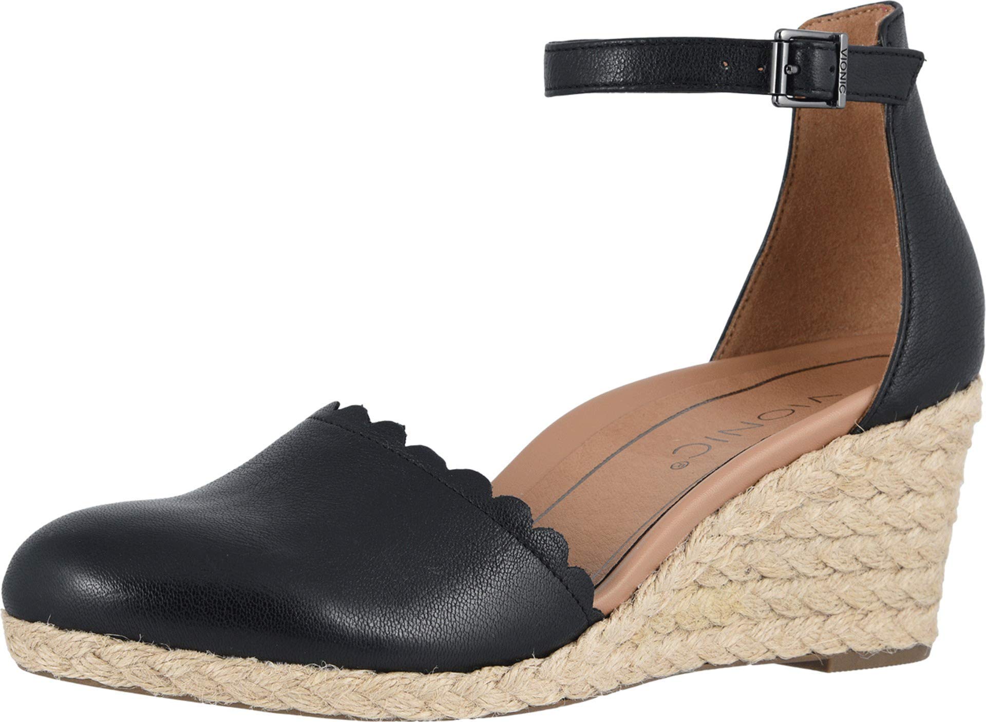 Vionic Women's Aruba Anna Wedges - Comfortable Espadrille Sandals with Orthotic Arch Support for Plantar Fasciitis Relief | Perfect for Summer, Beach, and Casual Outings