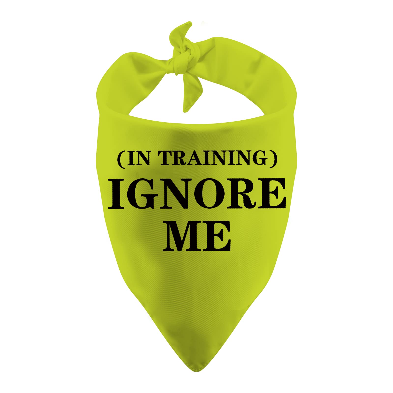 PWHAOO 1 Piece Yellow Dog Bandana for Training - Anxious & Reactive Dog Bandana with 'Ignore Me' Print | Perfect for Obedience Classes, Walks & Socialization