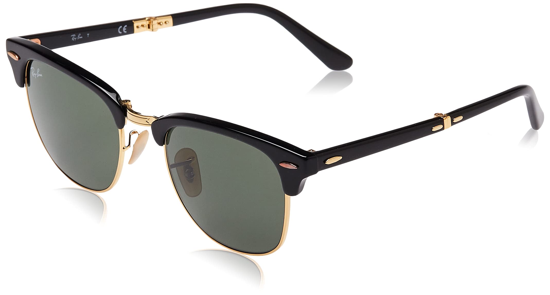 Ray-Ban RB2176 Clubmaster Folding Square Sunglasses - Classic Retro Style, UV Protection, Lightweight & Durable - Perfect for Driving, Travel & Outdoor Activities