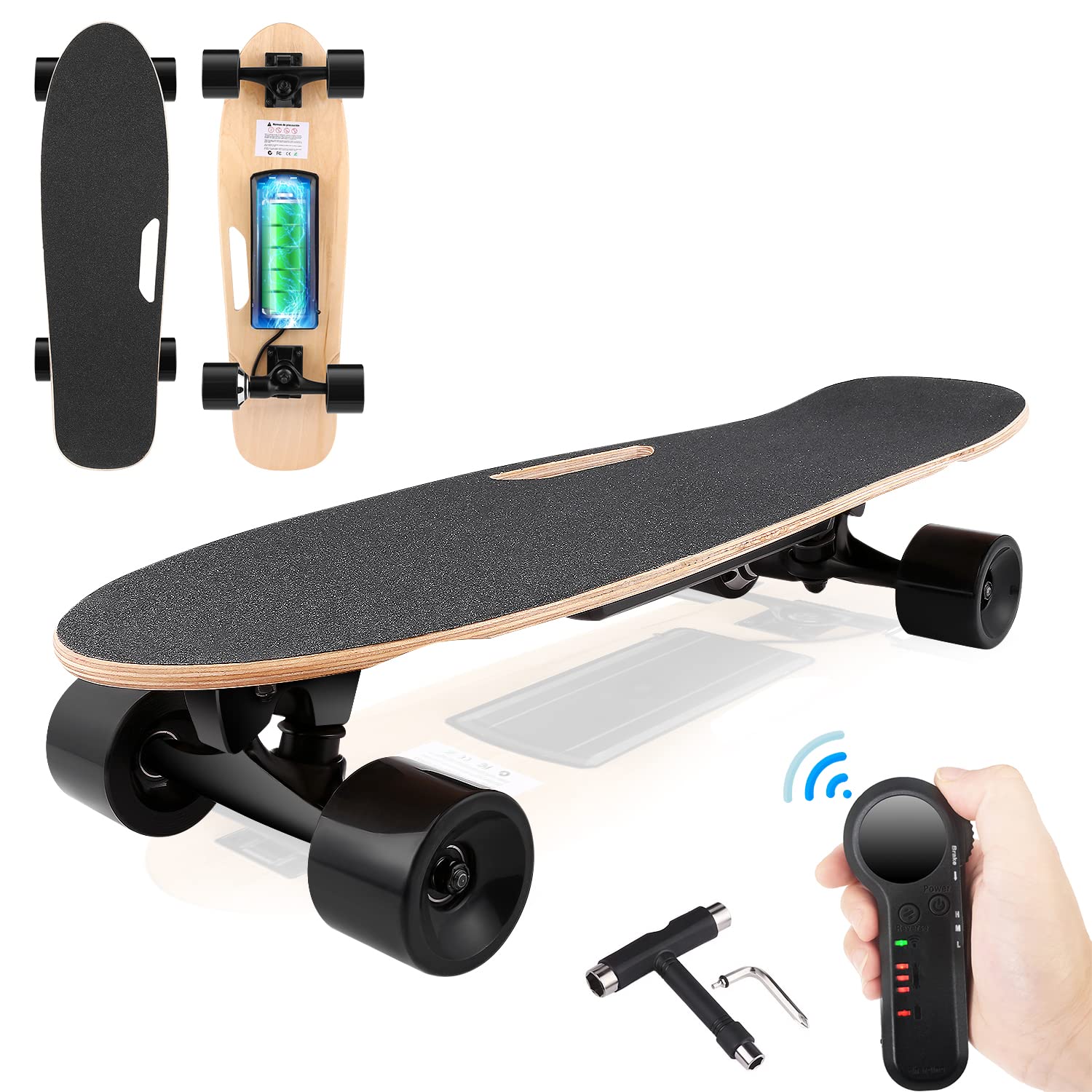 **OppsDecor Electric Skateboard for Adults & Teens - 12 MPH, 10 Miles Range, 7-Layer Maple Deck, Remote Control - Perfect for Commuting & Outdoor Fun (US Stock)**