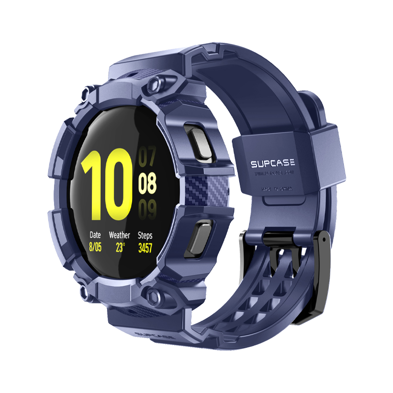 Samsung Galaxy Watch 4 44mm Case with Unicorn Beetle Pro Band - Blue Protective Cover for Men & Women | Perfect for Running, Swimming & Outdoor Activities
