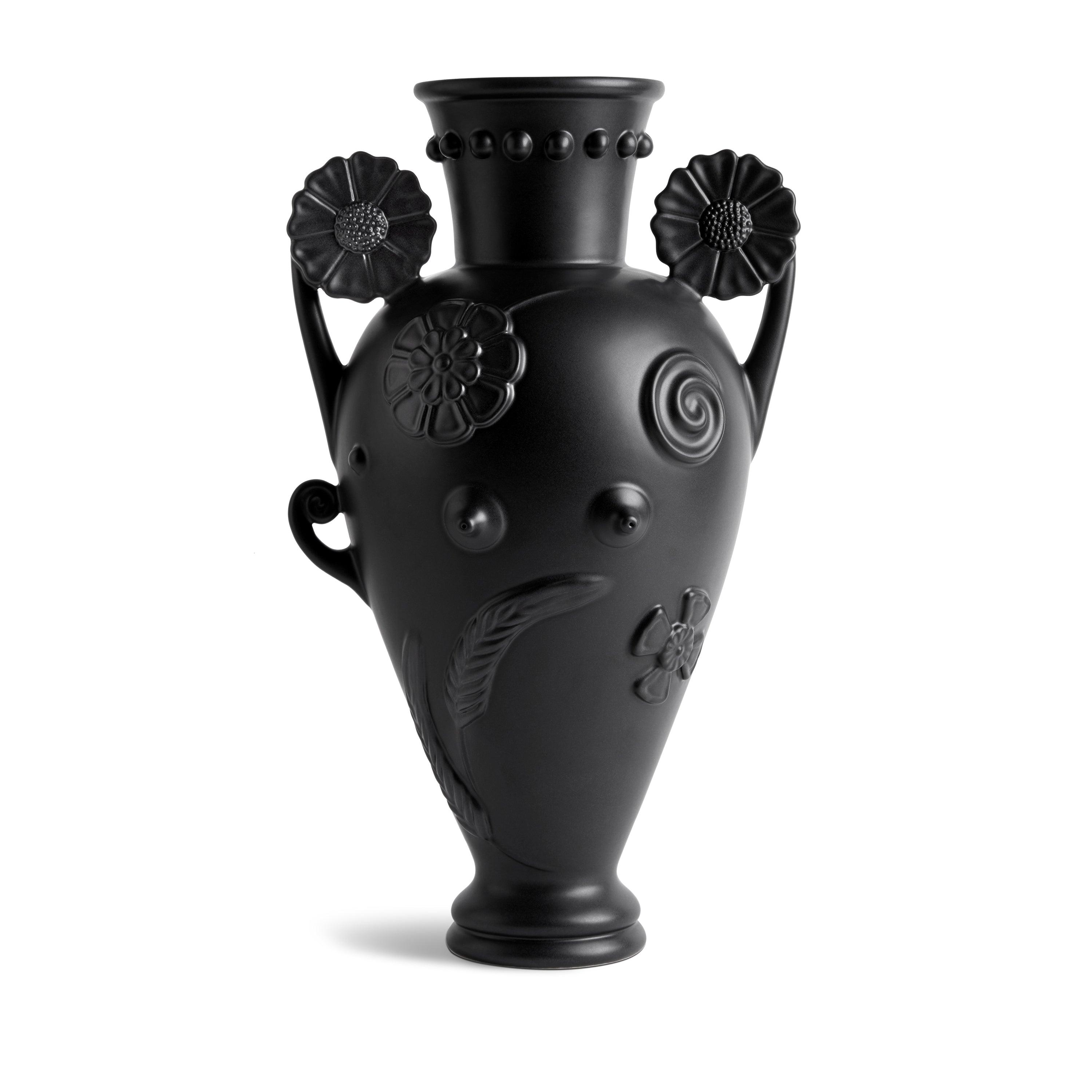 Pantheon Persephone Vase - Elegant Black Ceramic Vase for Home Decor, Wedding Centerpieces & Luxury Gifts