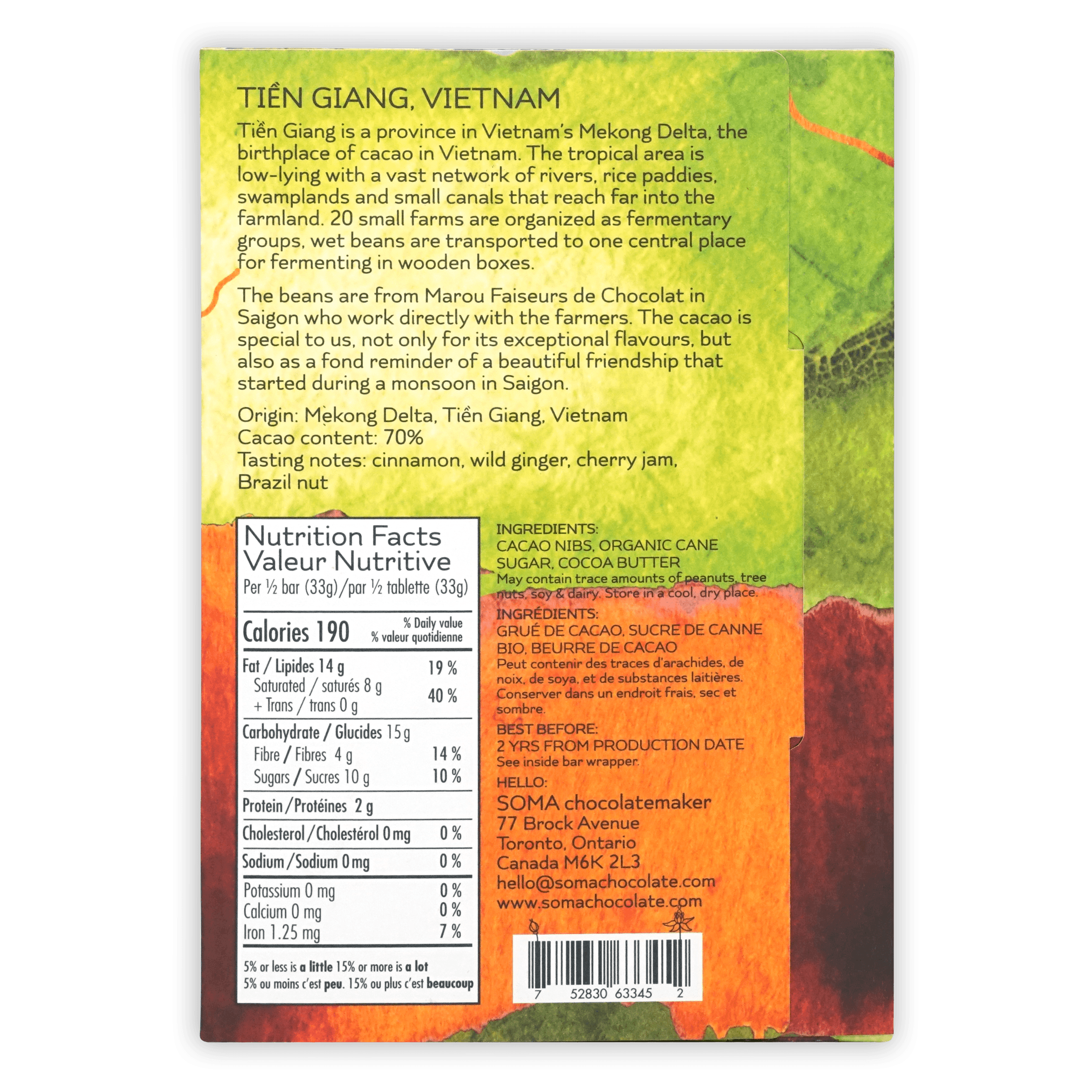Premium Soma Vietnam Tieng Giang Dark Chocolate 70% Cocoa - Rich Flavor for Gourmet Desserts & Gift Giving