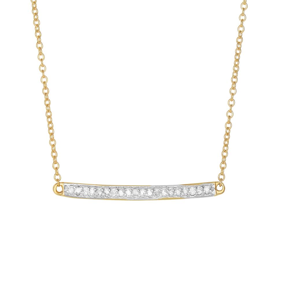 14K Gold 0.12ct Diamond Bar Necklace for Women - Dainty Minimalist Pendant Necklace - Perfect for Everyday Wear, Anniversary Gifts & Special Occasions