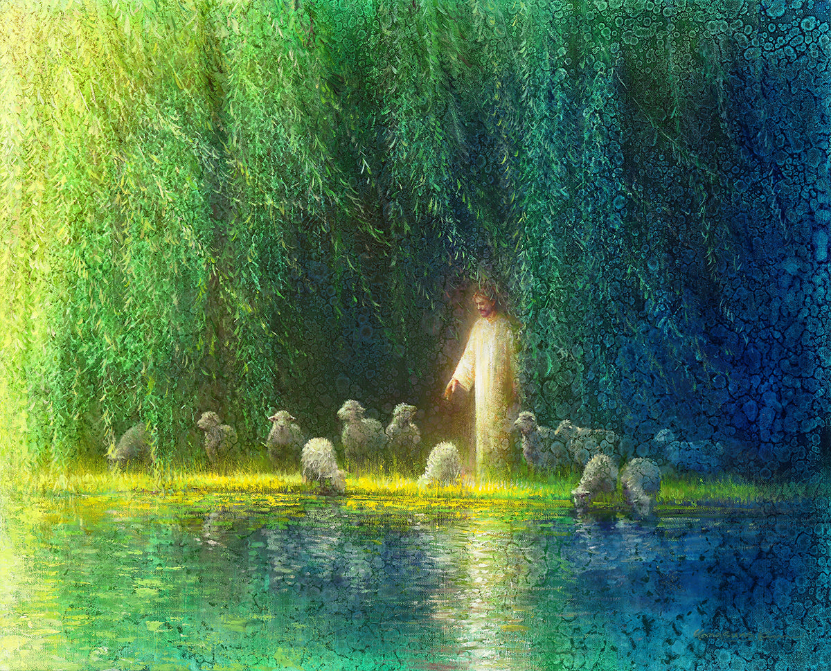 Among the Willows Original Landscape Painting - 31.5 x 25.5 Inches Wall Art for Living Room, Bedroom & Office Decor