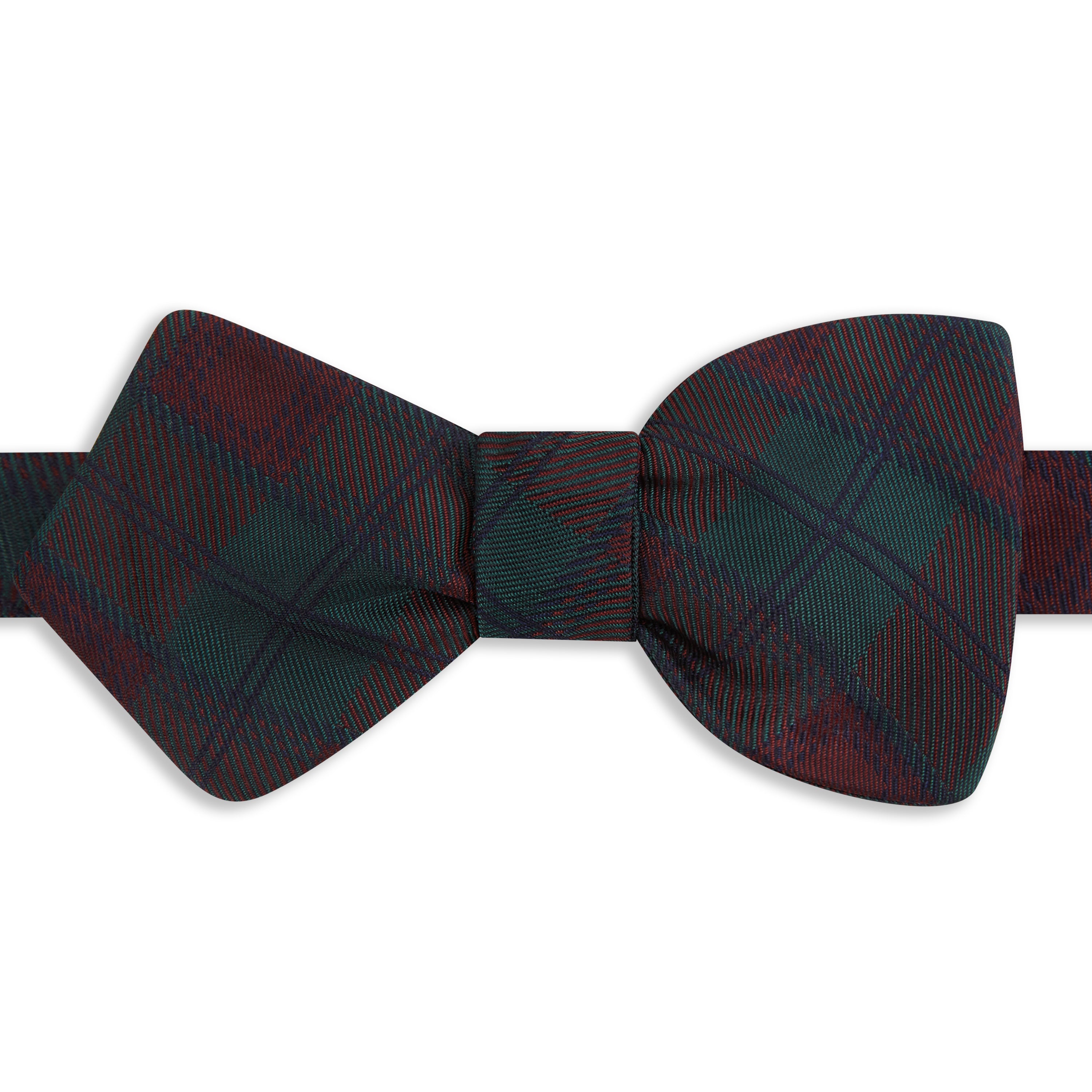 Elegant Red and Green Micro Check Diamond Silk Bow Tie for Men - Perfect for Weddings, Parties, and Formal Events
