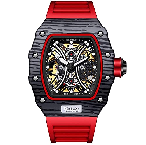 Time Warrior Steampunk Automatic Mechanical Watch for Men - Skeleton Design, Sapphire Crystal, 50M Waterproof, Silicone Band | Perfect for Casual Wear, Business, and Gift Giving