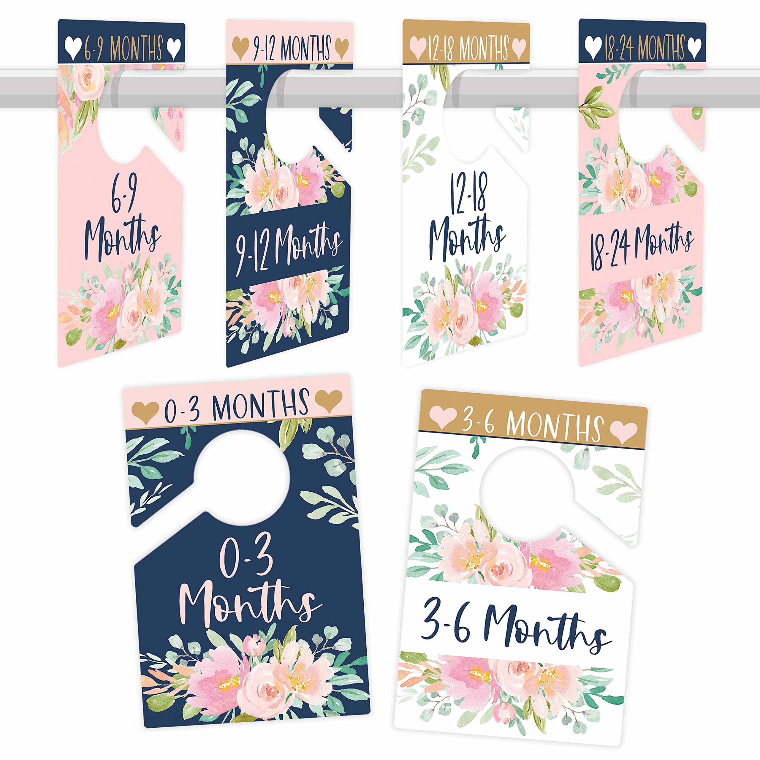 6 Floral Baby Closet Size Dividers by Month - Nursery Organization Essentials for Newborn Girls | Perfect for Nursery Closet Organization & Baby Girl Clothing Storage
