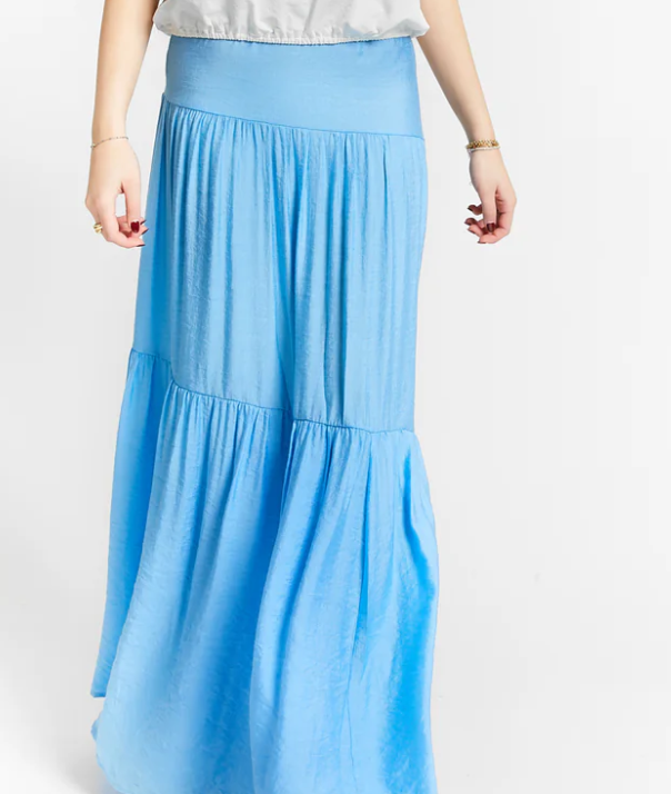 INDEE Women's Long Plain Skirt - Size 10Y L | Flowy Casual Maxi Skirt for Everyday Wear, Beach, and Office Outfits