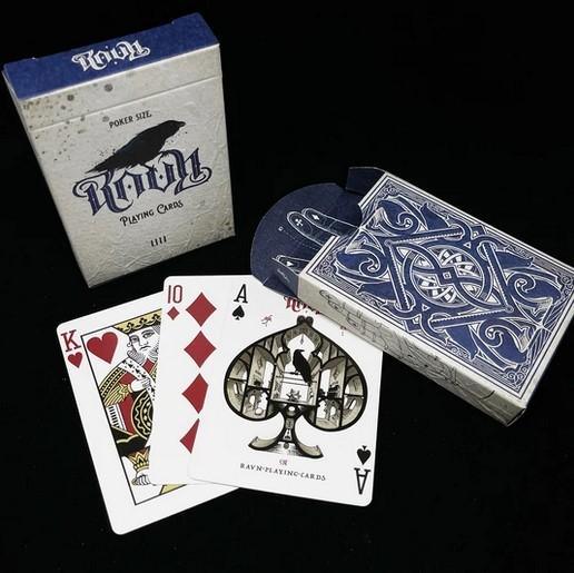 Premium RAVN IIII Blue Playing Cards by Stockholm17 - Elegant Design for Magic Tricks, Cardistry & Poker Nights