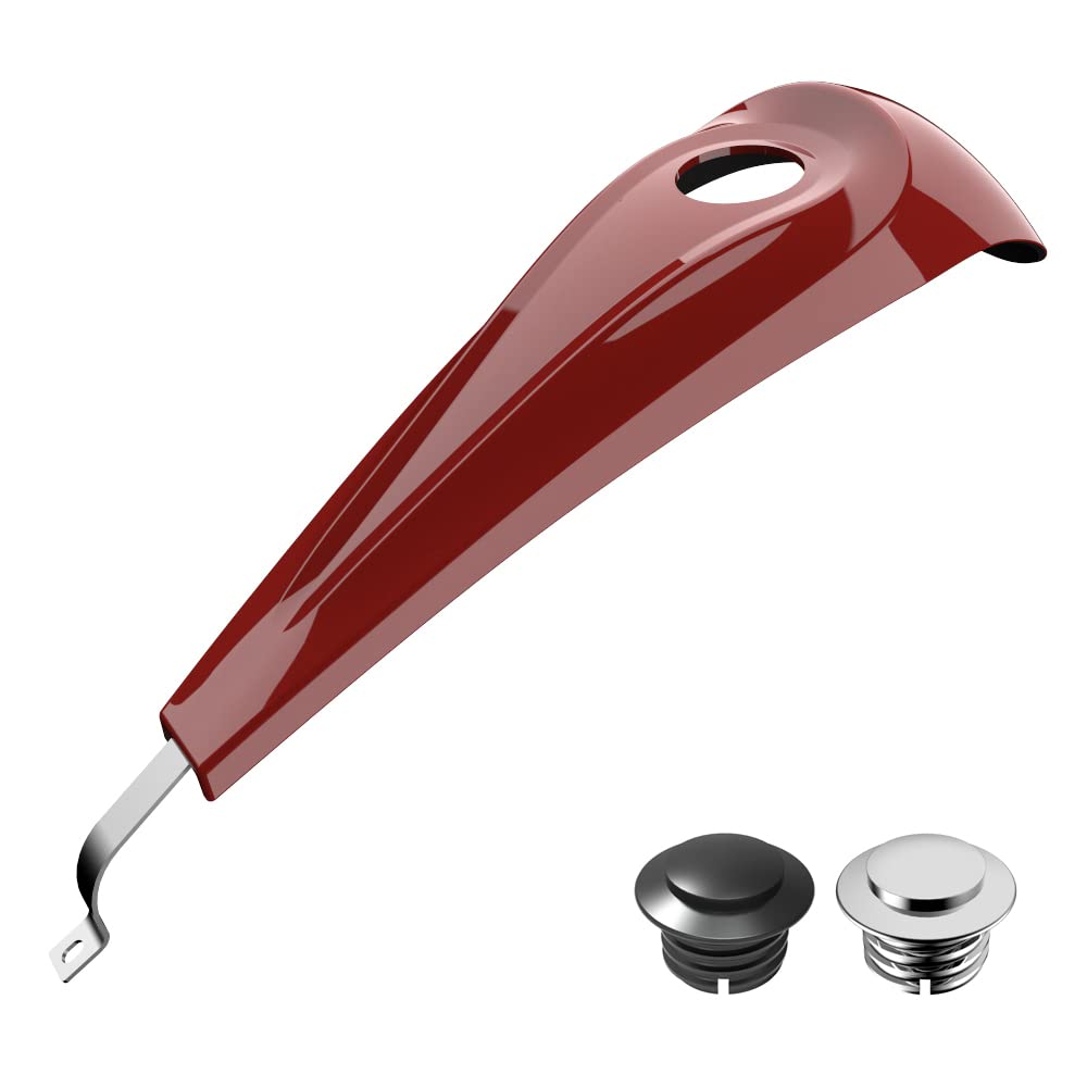 Red Hot Sunglo Chrome Motorcycle Gas Tank Cap & Dash Console - Compatible with 2008+ Harley Touring FLH Models | Perfect for Long Rides & Custom Bike Upgrades
