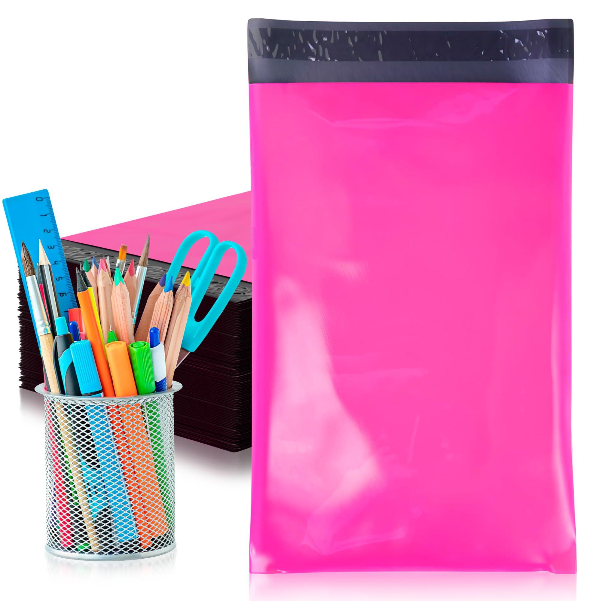 Hot Pink 6x9 Inch Poly Mailers - 1000 Pack Self-Seal Shipping Bags for Clothing | Waterproof & Stretchable Poly Envelopes | Perfect for Ecommerce, Retail & Online Boutique Shipping
