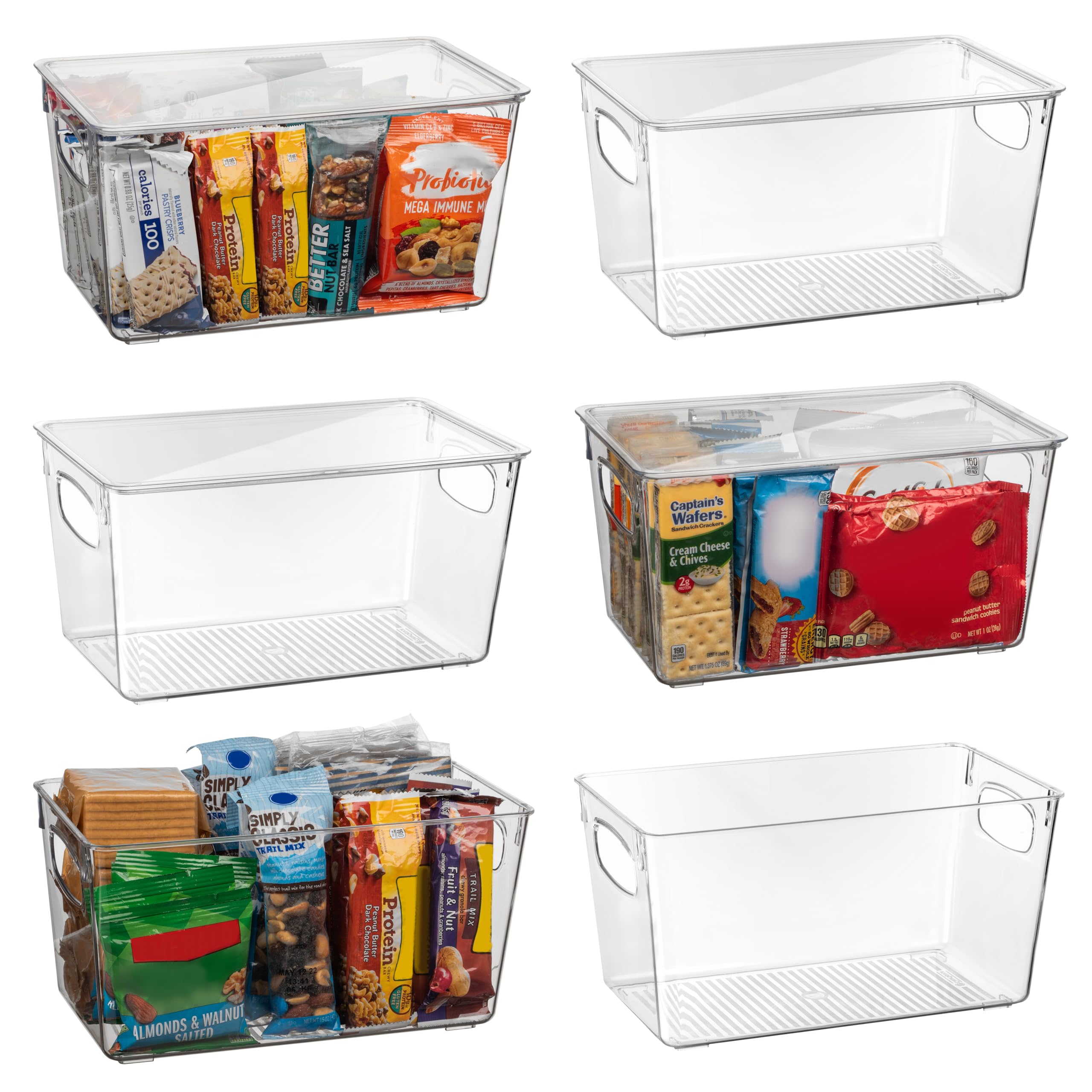 ClearSpace Plastic Pantry Storage Bins with Lids – Kitchen & Fridge Organizer for Food, Spices, Produce – Cabinet & Refrigerator Organization Bins for Home, Office, Dorm Use