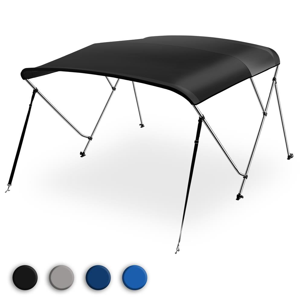 3 Bow Bimini Top for Boats - Universal Fit Sun Shade Canopy for Pontoon, Fishing & Deck Boats - UV Protection & Quick Release Installation - Perfect for Outdoor Water Activities & Relaxing on the Lake