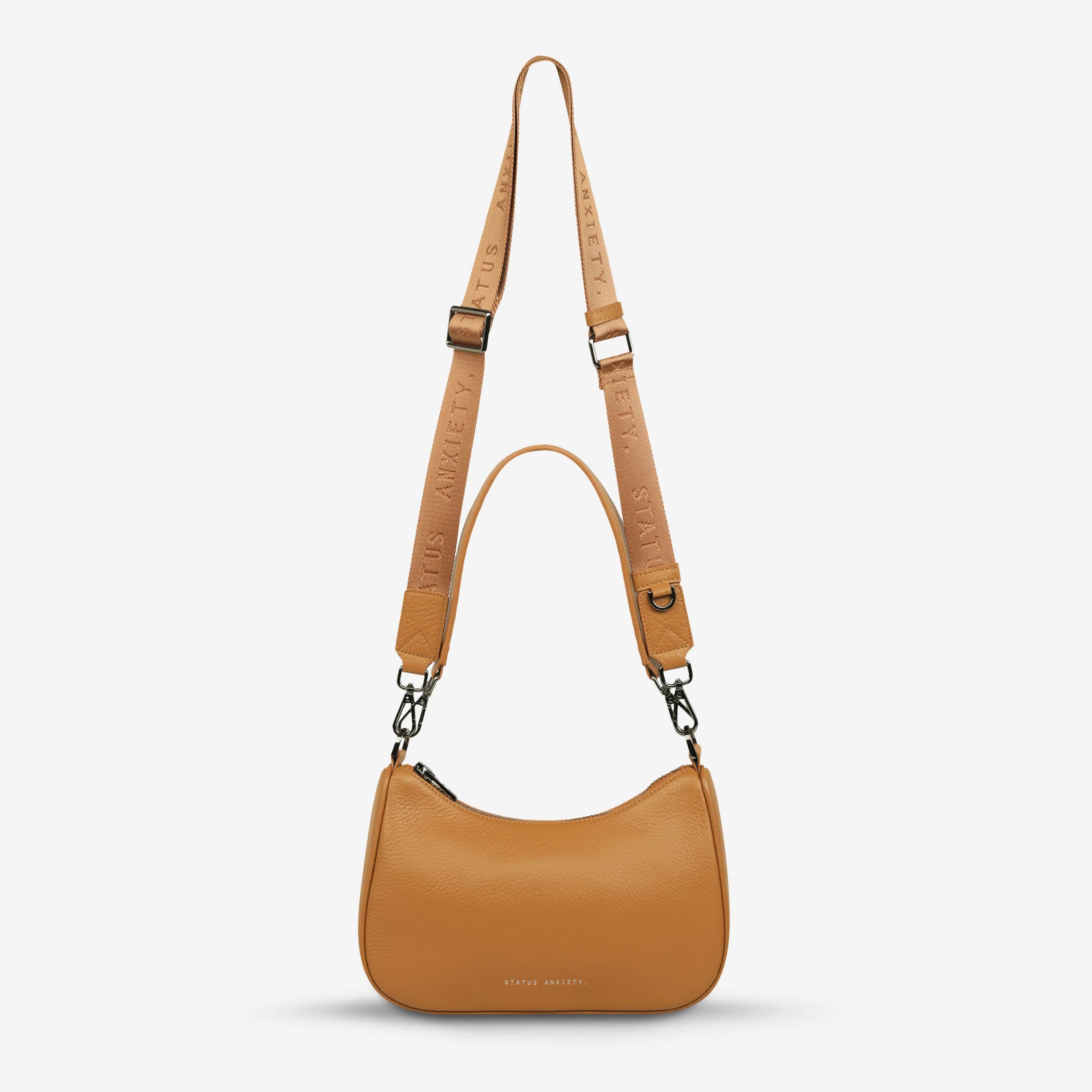 Status Anxiety Look Both Ways Bag in Tan - Stylish Crossbody Purse for Women | Perfect for Work, Travel & Everyday Use
