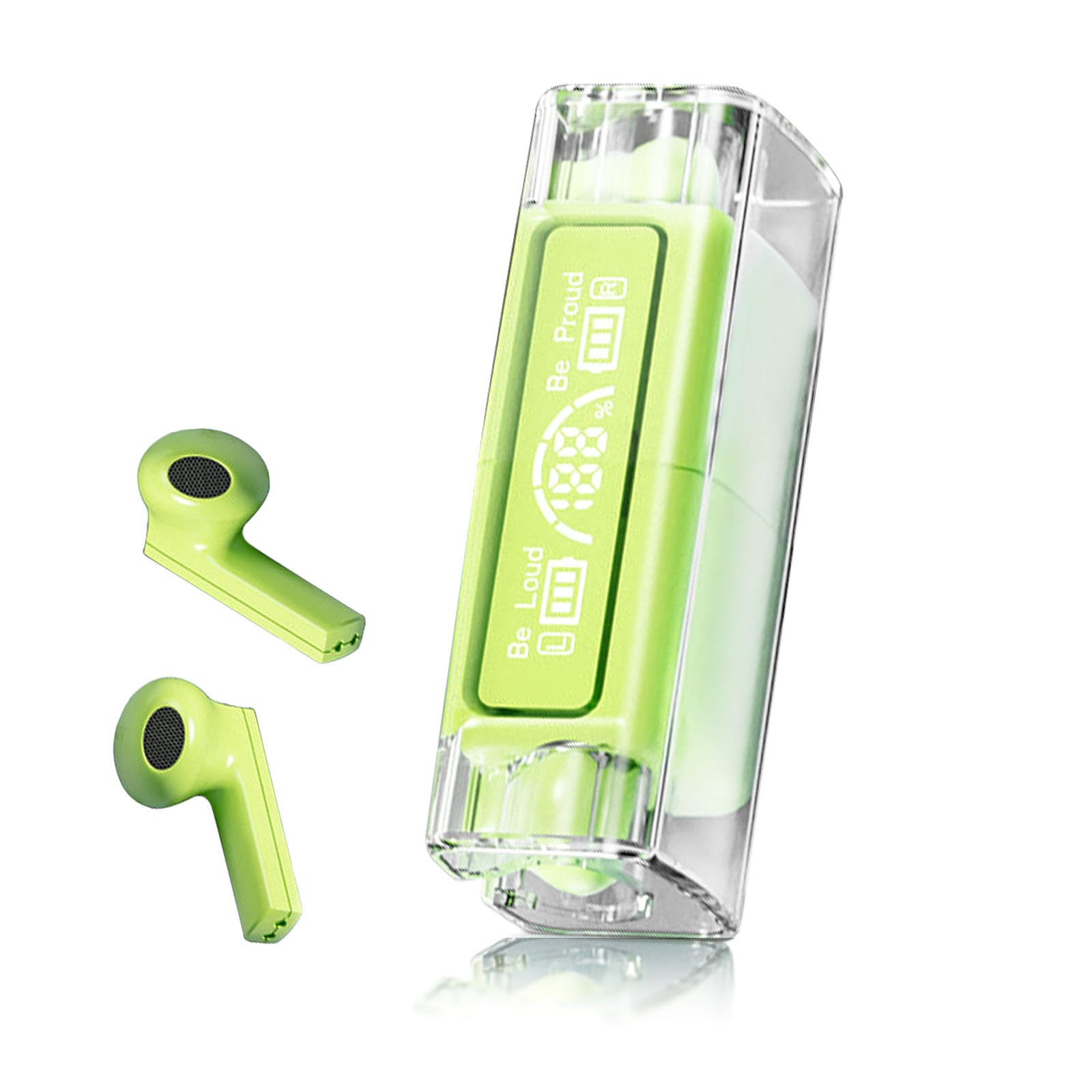 YUN CHUANG Wireless Bluetooth Earbuds with Noise Cancellation Mic - 5.3 Stereo Sound Touch Control, Compatible with iPhone & Android, Built-in Charging Case - Perfect for Gym, Running, Workouts & Sports (Green)