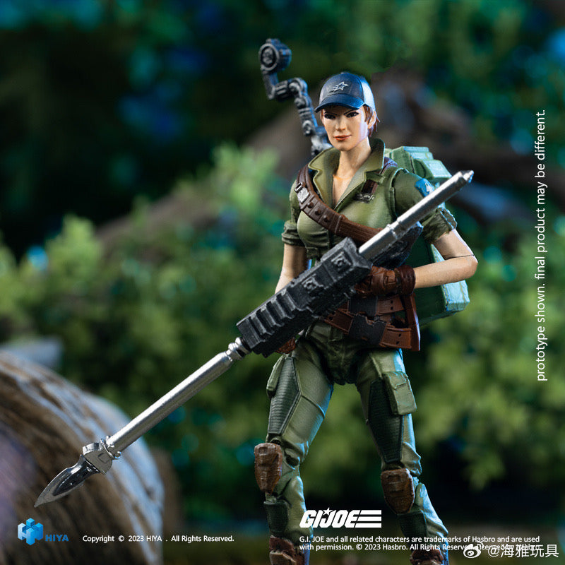 1/18 Scale HIYA 4-Inch Action Figure - Exquisite G.I.Joe Lady Jaye Collectible Mini Series for Adults & Collectors | Perfect for Display, Photography & Role-Playing Scenes