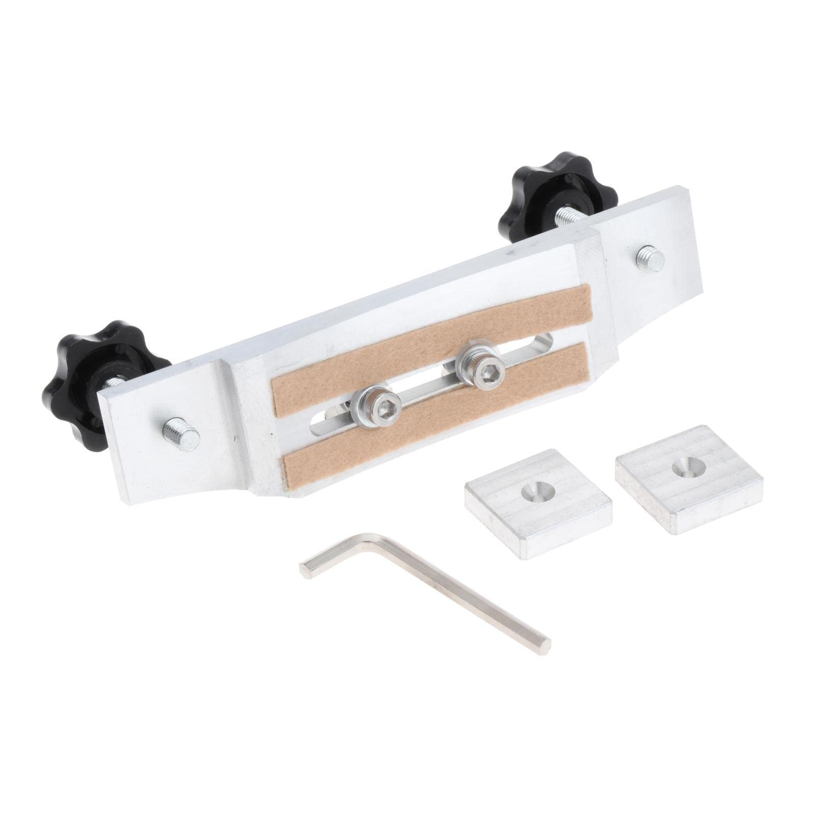 AMLESO Stainless Steel Guitar Fixture Clip with Cork Board - Professional Luthier & Acoustic Guitar Maker Tool - Easy Installation Caul Clamp (Silver) - Perfect for Guitar Repair, Building & Maintenance