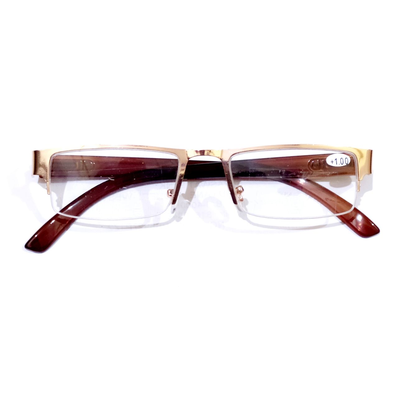 Premium Gold Rectangle Supra Reading Glasses +2.5 Strength - Fashionable & Lightweight for Women & Men - Perfect for Reading, Working & Computer Use