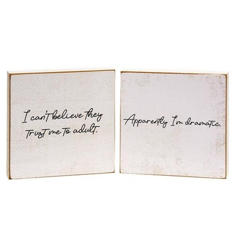 Apparently I'm Dramatic Square Block 2 Assorted - Funny Sarcastic Coffee Mug for Office, Home & Gifts - Perfect for Tea, Coffee & Hot Chocolate Lovers